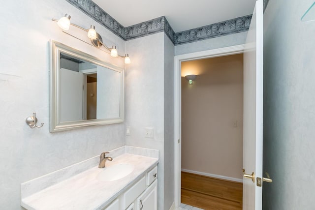 3105 Earlmoore Ln, Ann Arbor, MI 48105 - bathroom with vanity and wood finished floors