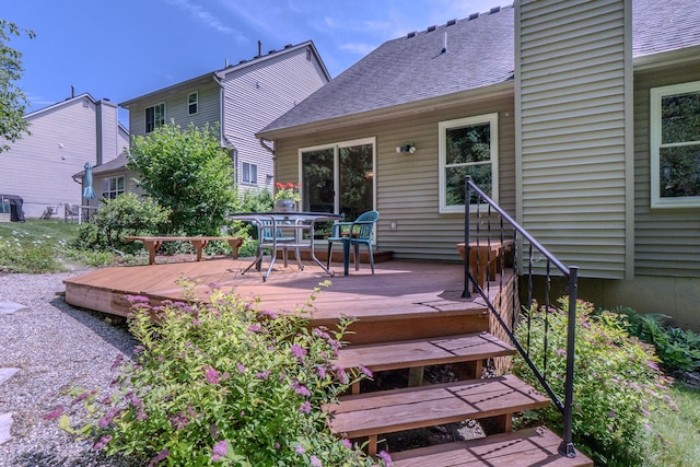 3105 Earlmoore Ln, Ann Arbor, MI 48105 - wooden terrace with outdoor dining area