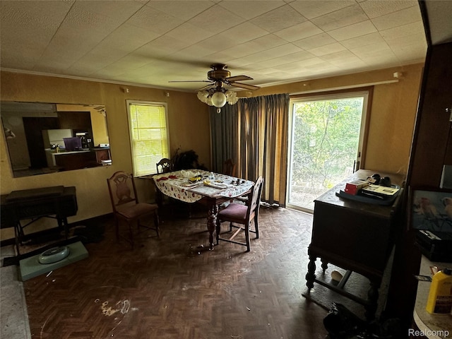 12910 Wilbur Rd, Clinton, MI 49236 - dining space featuring healthy amount of natural light and ceiling fan