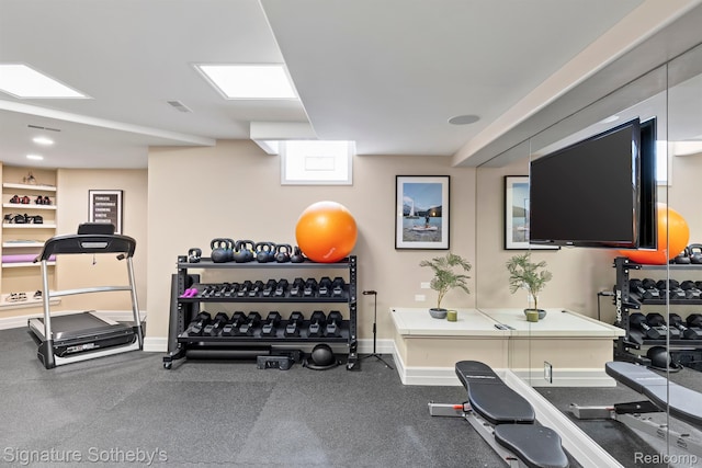 597 Yarboro Dr, Bloomfield Hills, MI 48304 - exercise area with baseboards