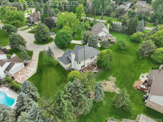 21898 Aspen Ct, Farmington Hills, MI 48335 - aerial perspective of suburban area with a pool