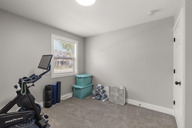 645 Amity Ave, Muskegon, MI 49442 - exercise room featuring carpet flooring and baseboards