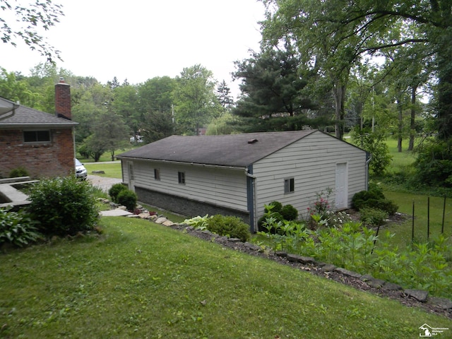 6864 Hazeldell Dr, Temperance, MI 48182 - rear view of property with a lawn and a chimney