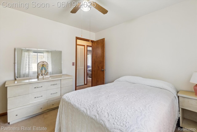8331 Hilton Rd, Brighton, MI 48114 - bedroom with light carpet and ceiling fan