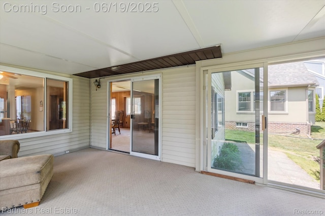 8331 Hilton Rd, Brighton, MI 48114 - unfurnished sunroom with ceiling fan