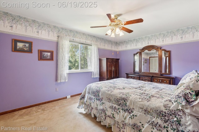 8331 Hilton Rd, Brighton, MI 48114 - carpeted bedroom featuring baseboards and a ceiling fan