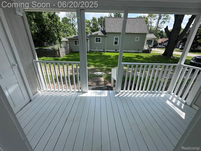 101 Morrell St, Yale, MI 48097 - wooden deck featuring a yard and a residential view