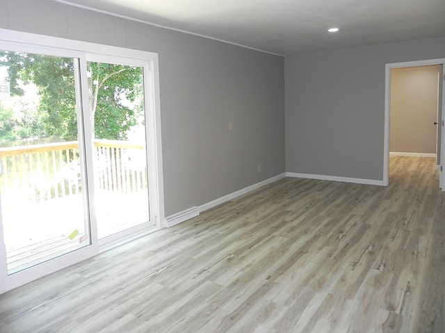 26370 S Shore Dr, Mendon, MI 49072 - empty room featuring light wood-style floors and recessed lighting