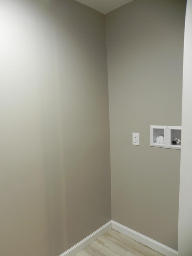 26370 S Shore Dr, Mendon, MI 49072 - washroom with hookup for a washing machine and light wood-style flooring