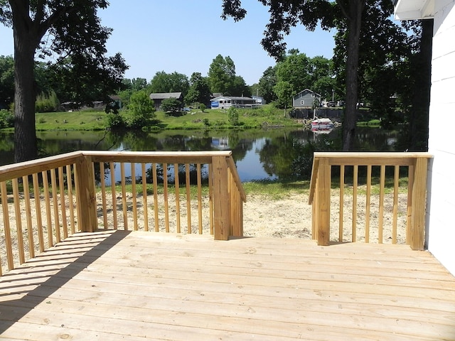 26370 S Shore Dr, Mendon, MI 49072 - wooden deck featuring a water view and view of scattered trees