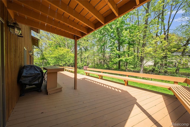 8206 Saint James Ct, Grosse Ile, MI 48138 - wooden deck featuring a grill