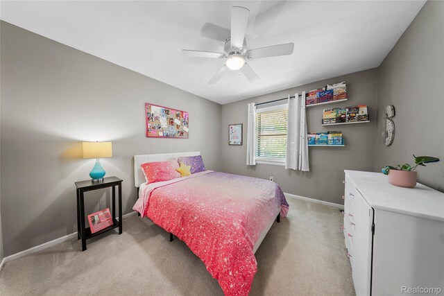 8206 Saint James Ct, Grosse Ile, MI 48138 - bedroom with light carpet and ceiling fan