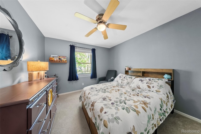 8206 Saint James Ct, Grosse Ile, MI 48138 - carpeted bedroom with baseboards and a ceiling fan