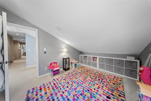 8206 Saint James Ct, Grosse Ile, MI 48138 - playroom featuring lofted ceiling and carpet