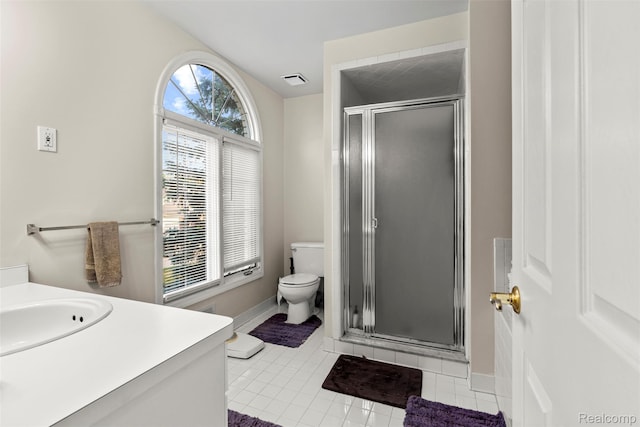 2896 Chippewa Ct, Troy, MI 48085 - bathroom featuring a shower stall, vanity, and tile patterned flooring