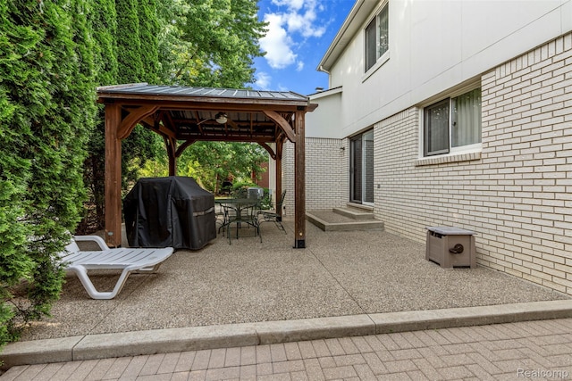 2896 Chippewa Ct, Troy, MI 48085 - view of patio / terrace with a gazebo, grilling area, and outdoor dining space