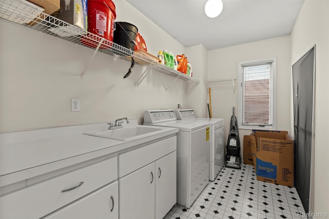 2896 Chippewa Ct, Troy, MI 48085 - laundry area with independent washer and dryer, cabinet space, and light floors