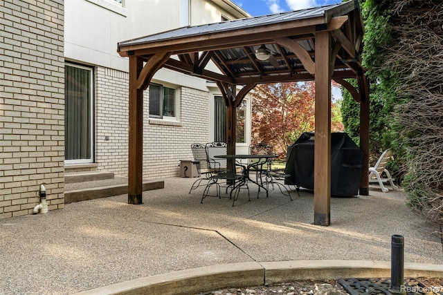 2896 Chippewa Ct, Troy, MI 48085 - view of patio / terrace with a gazebo, entry steps, area for grilling, and outdoor dining area