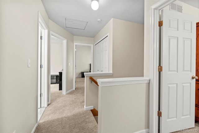 2896 Chippewa Ct, Troy, MI 48085 - hall featuring light carpet and an upstairs landing