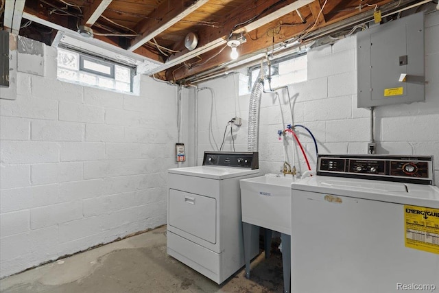 24845 Petersburg Ave, Eastpointe, MI 48021 - washroom with separate washer and dryer and electric panel