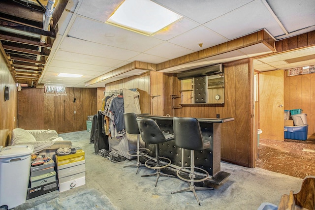 52 Roseneath Ave, Battle Creek, MI 49037 - bar area with wood walls and a paneled ceiling