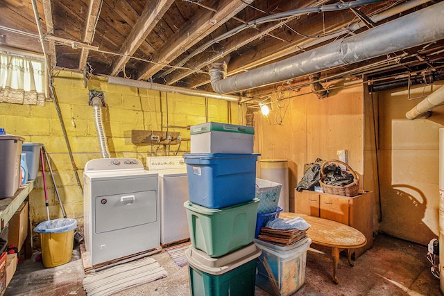 52 Roseneath Ave, Battle Creek, MI 49037 - unfinished basement featuring washer and dryer