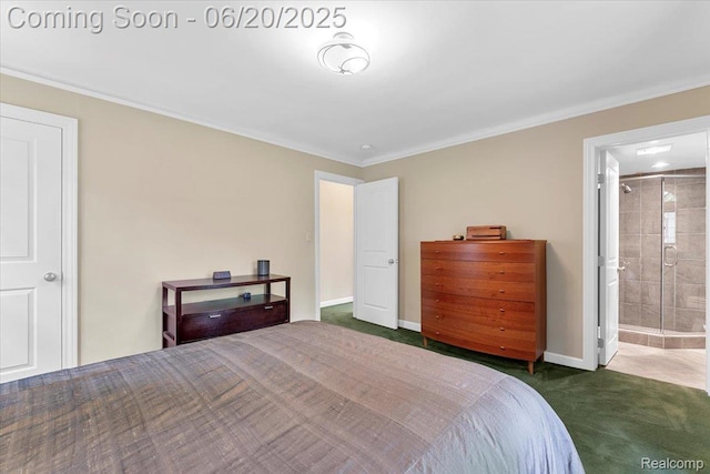 21089 Thorofare Rd, Grosse Ile, MI 48138 - bedroom with carpet flooring, ornamental molding, and ensuite bathroom