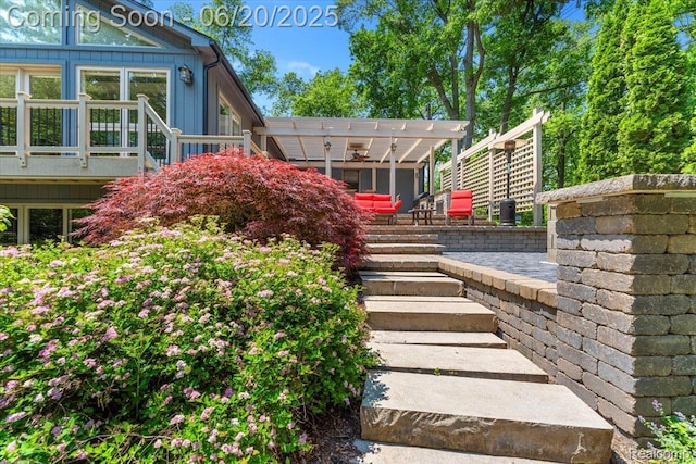 21089 Thorofare Rd, Grosse Ile, MI 48138 - view of yard with a deck and stairs