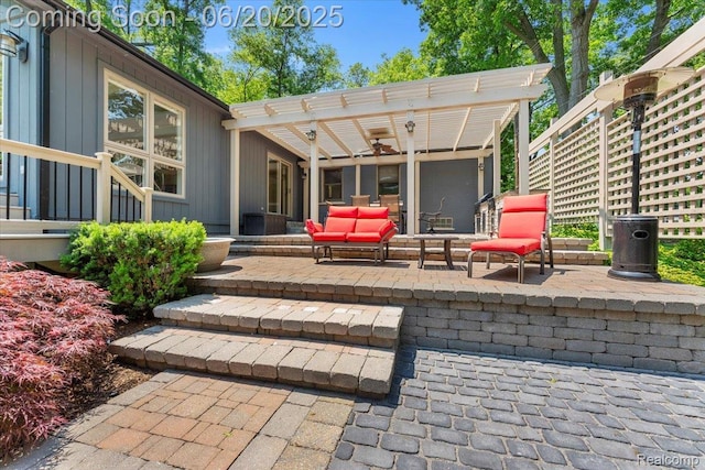 21089 Thorofare Rd, Grosse Ile, MI 48138 - view of patio featuring ceiling fan and an outdoor living space