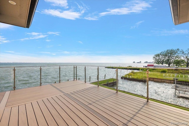 8349 Dixie Hwy, Ira, MI 48023 - wooden deck featuring a water view and a boat dock