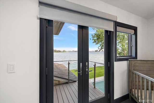 8349 Dixie Hwy, Ira, MI 48023 - doorway with a water view and french doors