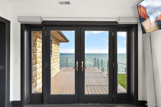 8349 Dixie Hwy, Ira, MI 48023 - doorway featuring french doors and a water view