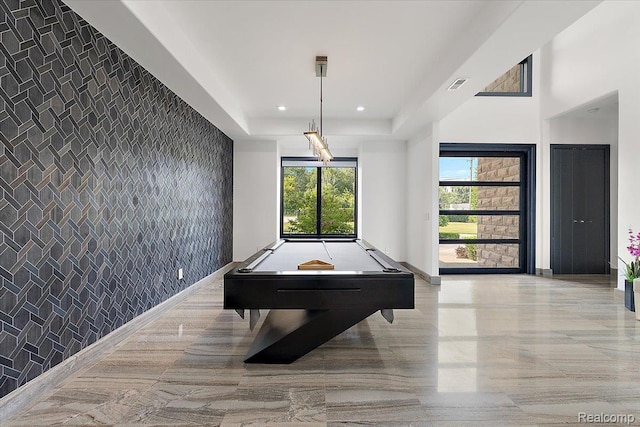 8349 Dixie Hwy, Ira, MI 48023 - game room featuring an accent wall, recessed lighting, and pool table