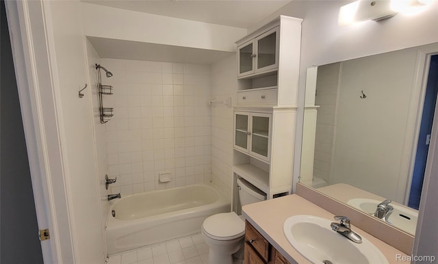 157 E Bay Dr, Walled Lake, MI 48390 - bathroom featuring vanity, bathtub / shower combination, and tile patterned floors