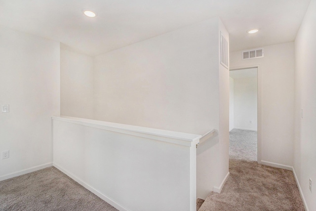 5698 Landrum Trl, Portage, MI 49024 - hallway with carpet flooring, recessed lighting, and an upstairs landing