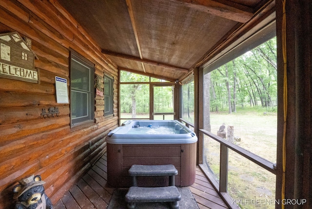 9210/9228 S Star Lake Dr, Baldwin, MI 49304 - deck featuring a hot tub
