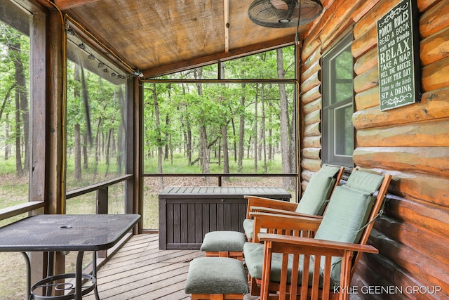 9210/9228 S Star Lake Dr, Baldwin, MI 49304 - sunroom / solarium with plenty of natural light and vaulted ceiling
