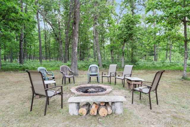 9210/9228 S Star Lake Dr, Baldwin, MI 49304 - view of yard with an outdoor fire pit