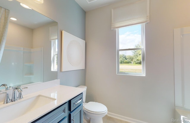 50260 Cromwell St, Canton, MI 48188 - full bathroom featuring vanity, tile patterned floors, and a shower