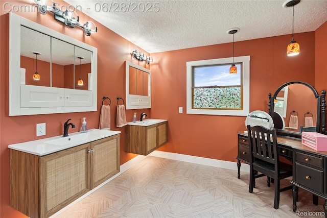 11852 Rathbun Rd, Birch Run, MI 48415 - full bath with a textured ceiling and two vanities