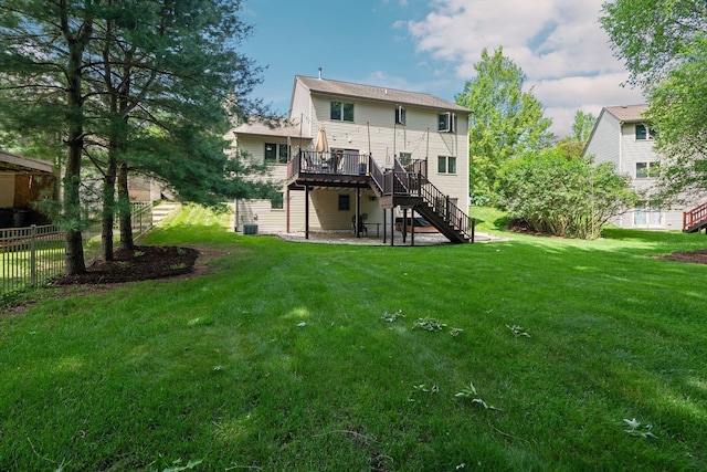 2062 Wildwood Trl, Saline, MI 48176 - rear view of property featuring stairway and a wooden deck