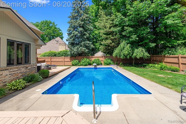 1484 Kings Pointe Rd, Grand Blanc, MI 48439 - view of swimming pool with an outdoor living space, a fenced backyard, and a patio