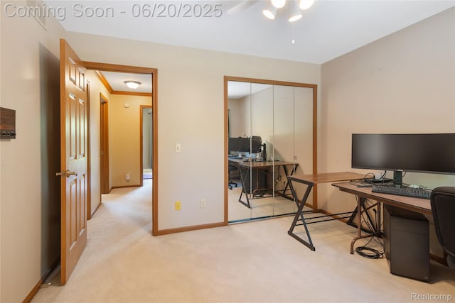 1484 Kings Pointe Rd, Grand Blanc, MI 48439 - office with light carpet and ceiling fan
