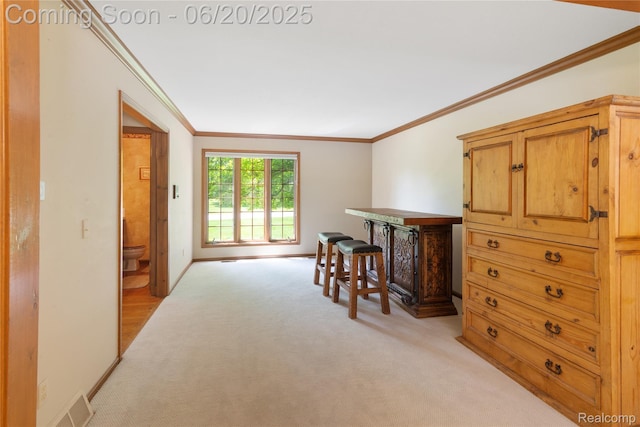 1484 Kings Pointe Rd, Grand Blanc, MI 48439 - dining space with ornamental molding and light colored carpet