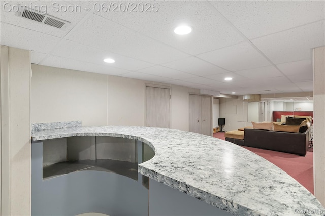 1484 Kings Pointe Rd, Grand Blanc, MI 48439 - kitchen featuring a drop ceiling, recessed lighting, and light countertops