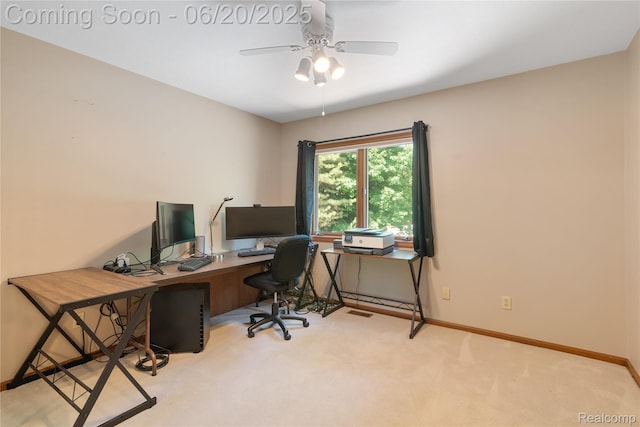 1484 Kings Pointe Rd, Grand Blanc, MI 48439 - carpeted office space with a ceiling fan and baseboards