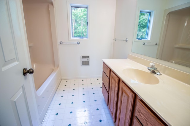 5774 N Wayne Ave, Pentwater, MI 49449 - bathroom featuring vanity and heating unit