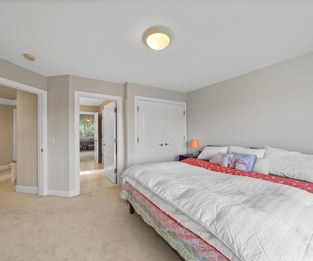 5011 Rockaway Ln, Clarkston, MI 48348 - bedroom featuring light colored carpet and a closet