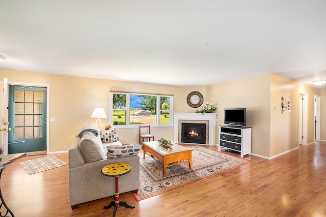 4515 S Lincoln Rd, Mount Pleasant, MI 48858 - living area with wood finished floors and a glass covered fireplace