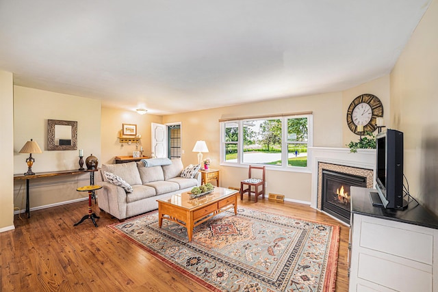 4515 S Lincoln Rd, Mount Pleasant, MI 48858 - living room with wood finished floors and a glass covered fireplace